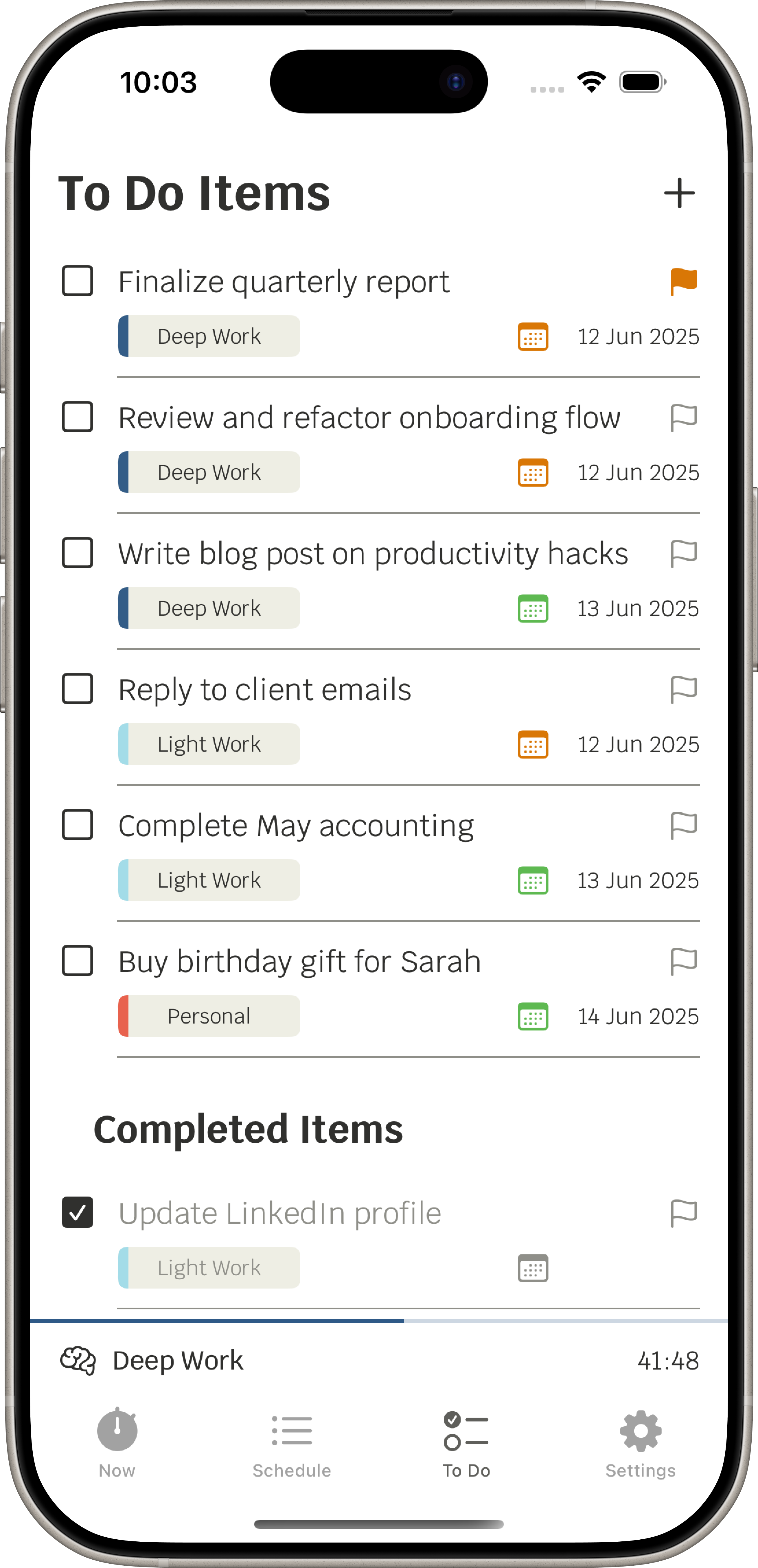 Integrated To-Do Manager screenshot